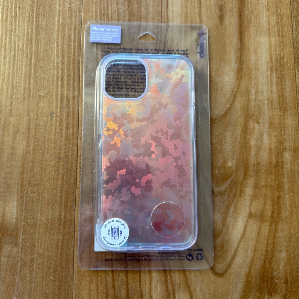 Claire's Pink and Orange Camouflage Phone Case iPhone 13 14 15